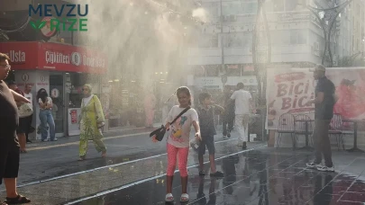 Esnafın Fıskiye Sistemi, Kavurucu Sıcaklarda Çocuklara ve Yetişkinlere Serinletici Eğlence Sunuyor