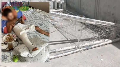 Arnavutköy'de 4 Yaşındaki Çocuğun Üzerine Kale Direği Düştü!