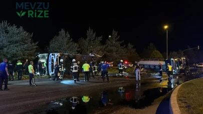 Kayseri'de Otobüs ve Yakıt Tankerinin Çarpışması Sonucu 39 Kişi Yaralandı