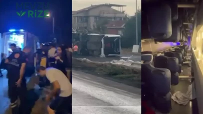 Kaygan Yolda Kontrolden Çıkan Araç 18 Havalimanı Çalışanını Yaraladı!