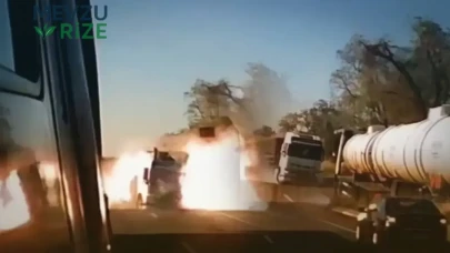 Brezilya'da Trafikte Korkunç Anlar: Kafa Kafaya Çarpışma Anı Kameralara Yansıdı