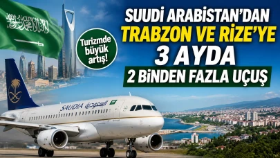 Suudi Arabistan’dan Trabzon ve Rize’ye 3 Ayda 2 Binden Fazla Uçuş