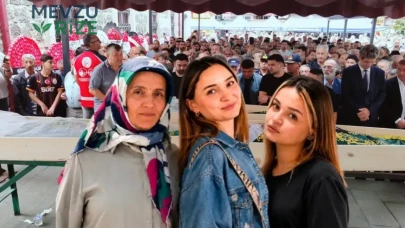 Giresun'da boğulan anne ve iki kızı son yolculuğuna uğurlandı