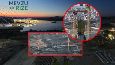 Kanal İstanbul'un ilk köprüsünde nefes kesen operasyon! Tek seferde 250 ton havaya kalktı: Tüm güzergah tek karede ortaya çıktı