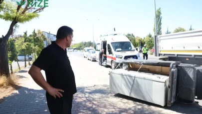 Ambulansa yol vermek isterken motosikleti sıkıştırdı: Nevşehir'de talihsiz kaza