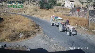 Nevşehir'de rampa aşağı kontrolden çıkan traktör devrildi