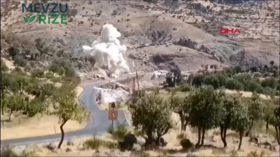 Siirt'te yol çalışmasında kontrollü patlama gerçekleştirildi