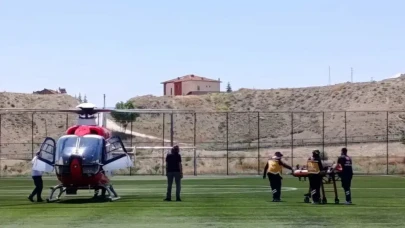Darende'de iç kanama geçiren 85 yaşındaki hasta için hava ambulansı havalandı