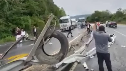 Düzce-Zonguldak karayolunda tır makasladı: Trafik yoğunluğu yaşandı