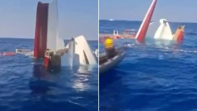 Girne açıklarında batan geminin yeni görüntüleri ortaya çıktı: Sol kızaktaki kırık kamerada