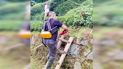 Rize'de Merdiven Hırsızlığından Bunalan Vatandaş, Çözümü Zincire Vurmada Buldu!