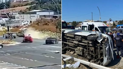 Tekirdağ'da yolcu minibüsü elektrik direğine çarptı: Üç çocuk yaralandı