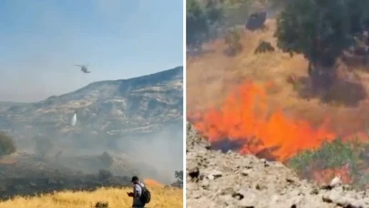 Tunceli'de örtü yangını: Alevlere havadan ve karadan müdahale