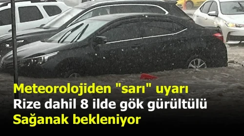 Meteorolojiden "sarı" uyarı: Rize dahil 8 ilde gök gürültülü sağanak bekleniyor