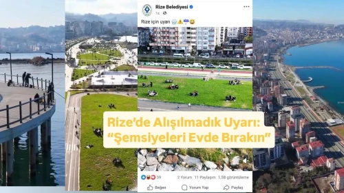 Rize’de Alışılmadık Uyarı: “Şemsiyeleri Evde Bırakın”