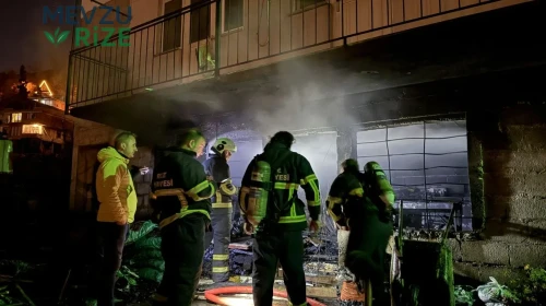 Rize'deki apartman yangınında maddi hasar meydana geldi