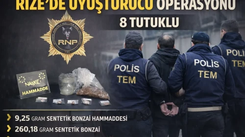 Rize’de uyuşturucu operasyonu