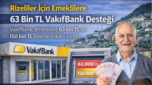 Rizeliler İçin Emeklilere 63 Bin TL VakıfBank Desteği
