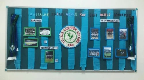 Rize TOBB Fen Lisesi'nde Çaykur Rizespor Köşesi açıldı, spor kültürü ve takım ruhu pekiştirildi!