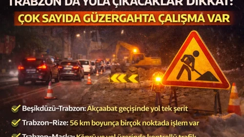 Trabzon'da yola çıkacaklar dikkat: Çok sayıda güzergahta çalışma var