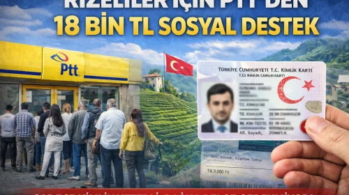 Rizeliler İçin PTT’den 18 Bin TL Sosyal Destek