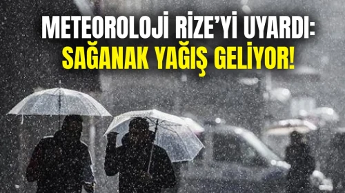 Rize’de Sağanak ve Fırtına Uyarısı: Meteoroloji Saat Verdi