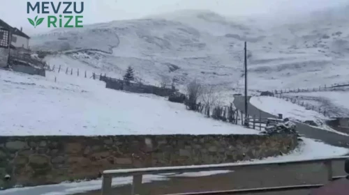 Rize’nin Yüksek Kesimlerinde Şiddetli Kar Yağışı Başladı