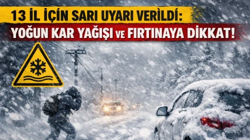 Rize dahil 13 il için sarı uyarı verildi: Yoğun kar yağışı ve fırtınaya dikkat!