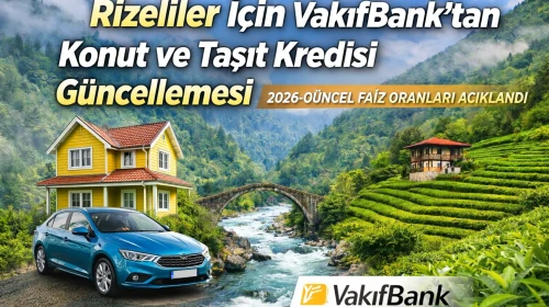 Rizeliler İçin VakıfBank’tan Konut, Taşıt ve İhtiyaç Kredisi Güncellemesi