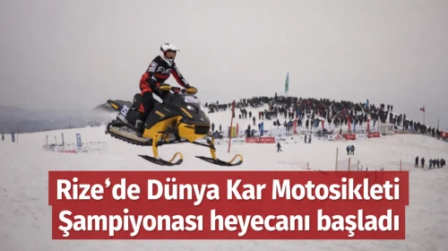 Rize’de Handüzü Yaylası'nda Kar Motosikleti Şampiyonası heyecanı! 28 sporcu mücadele ediyor.