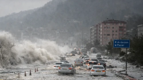 Rize Fındıklı'daki Sahil İşletmesi Tsunami Korkusunu Hissederek Şok Yaşadı!