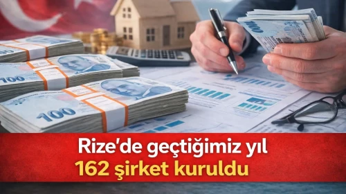 Rize'de geçtiğimiz yıl 162 şirket kuruldu