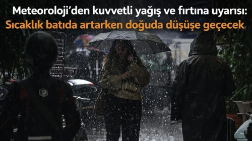 Meteoroloji’den kuvvetli yağış ve fırtına uyarısı: Sıcaklık batıda artarken doğuda düşüşe geçecek