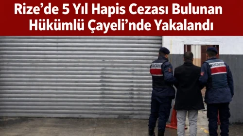 Rize’de 5 Yıl Hapis Cezası Bulunan Hükümlü Çayeli’nde Yakalandı