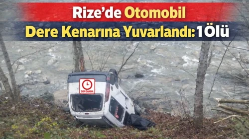 Rize’de Otomobil Dere Kenarına Yuvarlandı: 1 Ölü