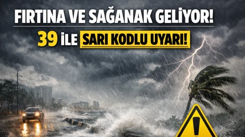 Fırtına ve sağanak geliyor: 39 ile sarı kodlu uyarı