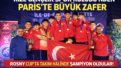 Rize Gençlik Spor Kulübü, Rosny Cup'ta 8 madalya kazanarak şampiyon oldu!