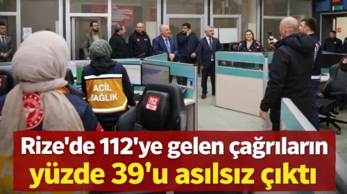 Rize'de 112'ye gelen çağrıların yüzde 39'u asılsız çıktı