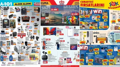 Bu Hafta Kaçırılmayacak Fırsatlar! A101 ve BİM Aktüel Ürünleri 16-20 Şubat'ta Sizleri Bekliyor!