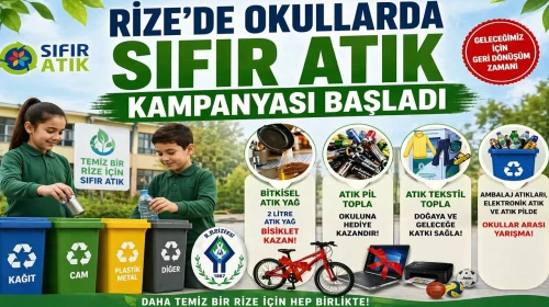 Rize’de Okullarda Sıfır Atık Kampanyası Başladı