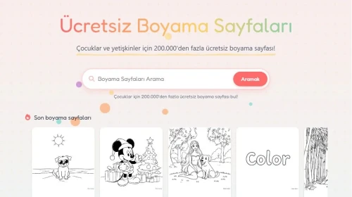 Doğum Günü Partisine Boyama Sayfası Masası Kurulumu