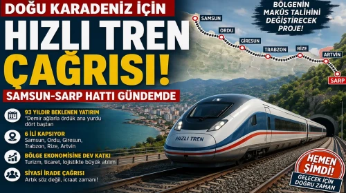 Doğu Karadeniz İçin Hızlı Tren Çağrısı: Samsun-Sarp Hattı Gündemde
