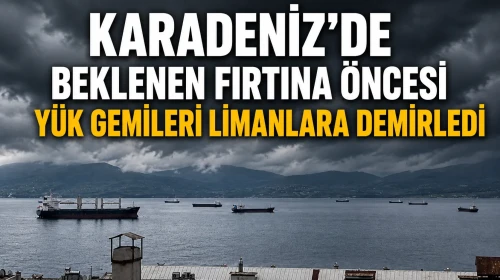 Karadeniz'de beklenen fırtına öncesi yük gemileri limanlara demirledi