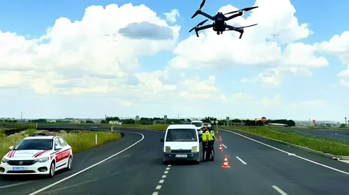 Suruç'ta Bayram Yoğunluğuna Drone İle Hava Destekli Trafik Denetimi