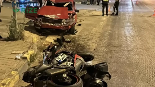 Otomobil ve motosikletin çarpışması sonucu bir kişi ağır yaralandı!