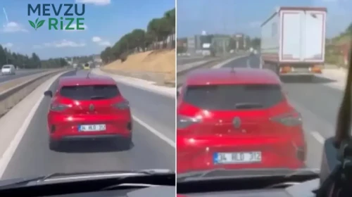 Silivri’de Ambulansa Hızla Yol Vermeyen Sürücü Güvenlik Kameralarına Yansıdı