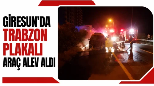 Giresun'da Trabzon Plakalı Araçta Yangın Çıktı