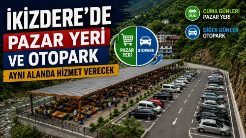 İkizdere’ye Çok Amaçlı Yeni Alan! Cuma Günleri Pazar Yeri, Diğer Günlerde Otopark Olarak Hizmet Verecek