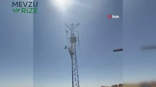 Şanlıurfa Siverek'te kaçak trafo protestosu: Elektrik direğine çıkıp eylem yaptı
