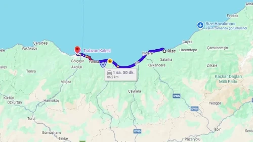 Rize-Trabzon arası kaç kilometre?